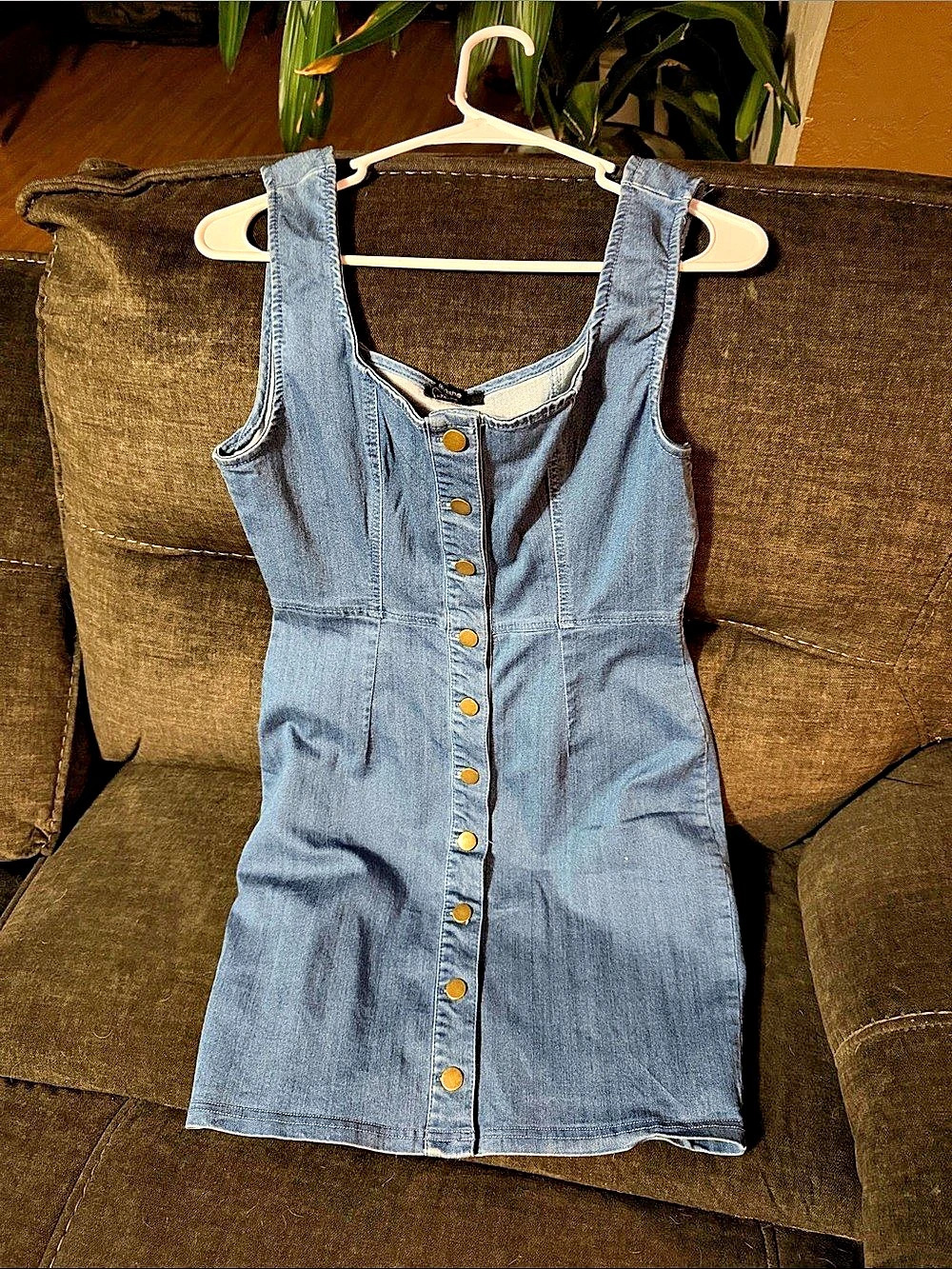 Blaise Denim Mini Dress in Blue Size XL Like New